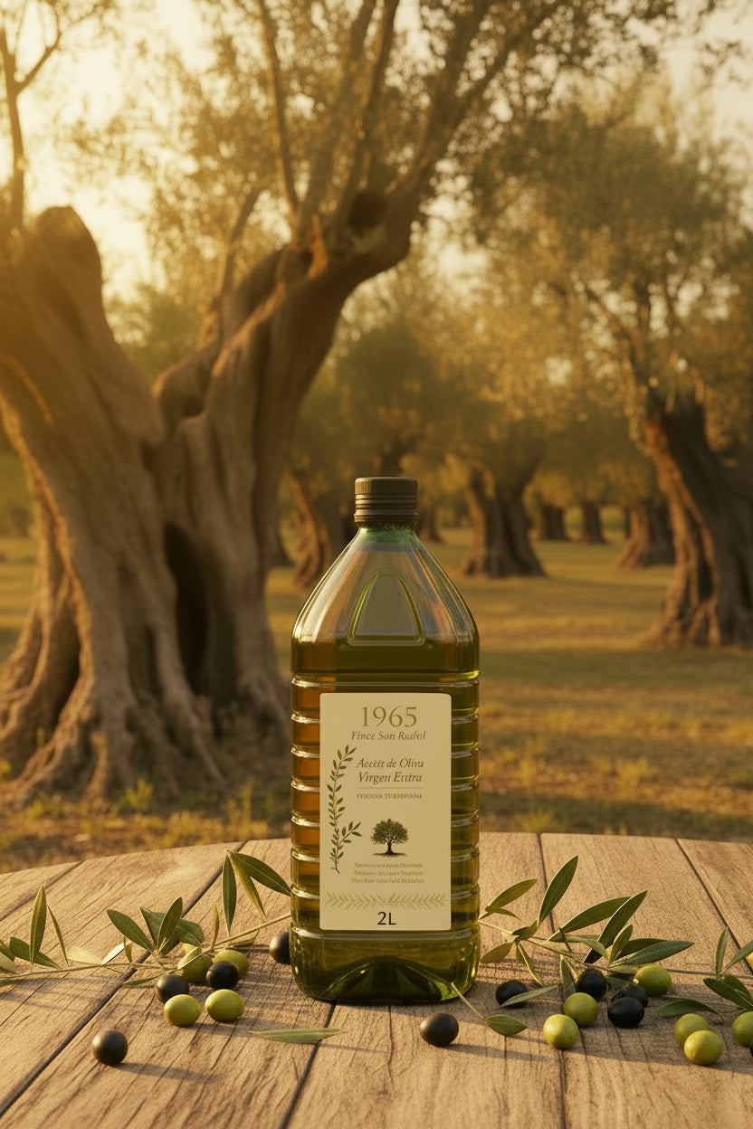 CAJA DE 4 GARRAFAS  DE AOVE, VARIEDAD ARBEQUIBA