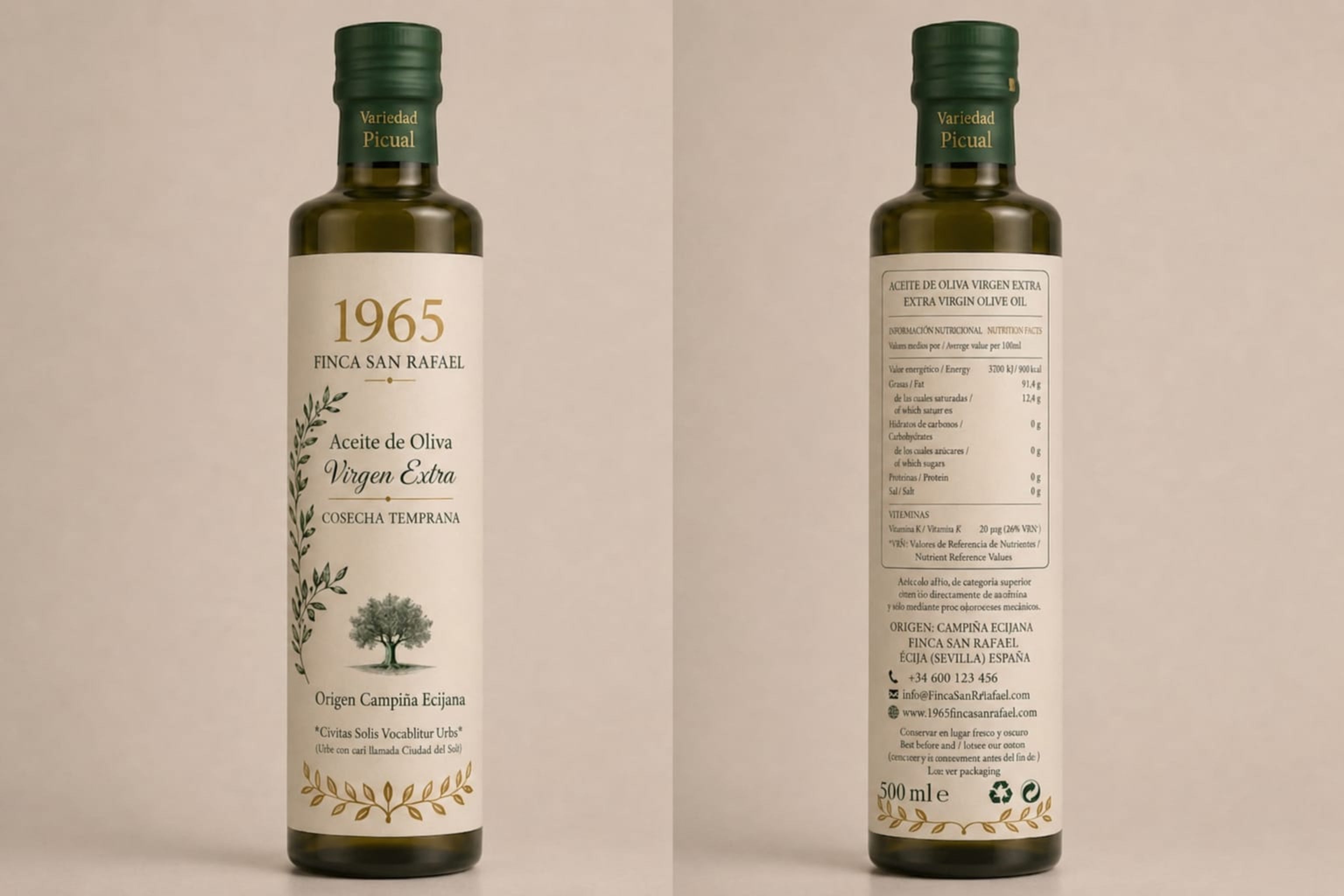 ACEITE DE OLIVA VIRGEN EXTRA, VARIEDAD PICUAL