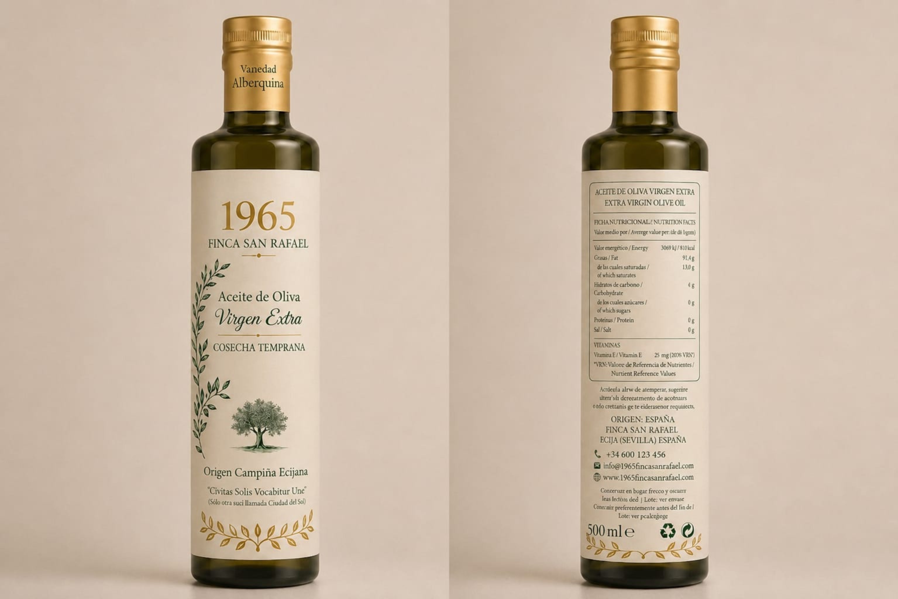 ACEITE DE OLIVA VIRGEN EXTRA, VARIEDAD ARBEQUINA